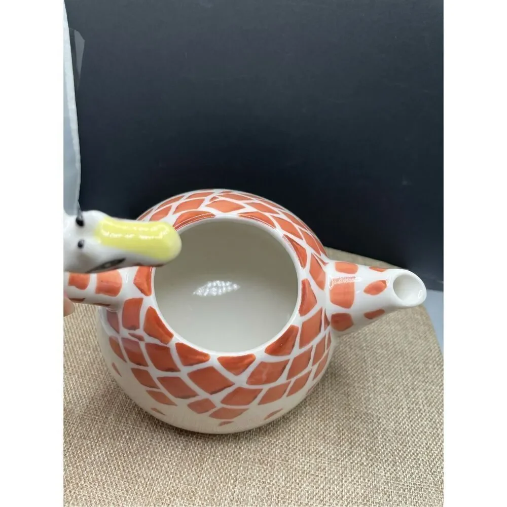 Vintage Pier 1 Imports Giraffe Teapot| 16 oz Hand Painted Unused